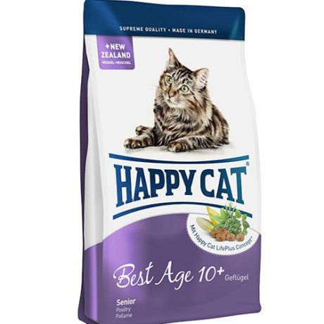 Корм для кошек HAPPY CAT Fit & Well для пожилых Ягнёнок, курица, лосось сух.4кг