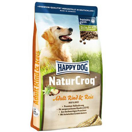 Корм для собак HAPPY DOG Natur Croq говядина, рис сух.1кг
