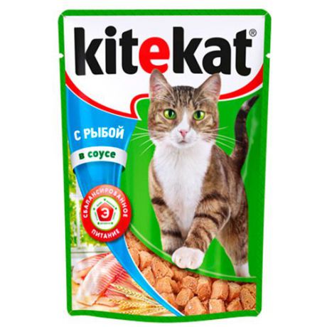 Корм для кошек Kitekat рыба в соусе конс. пауч 85г