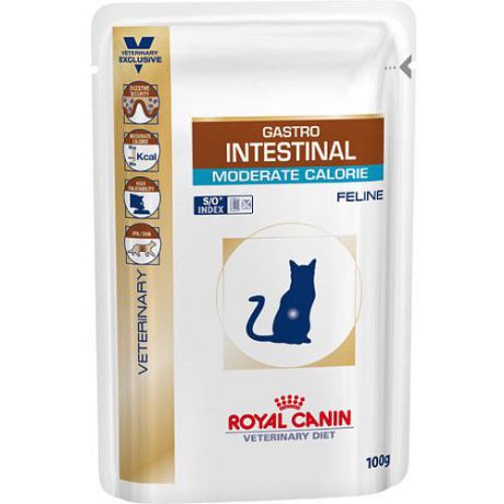 Корм для кошек ROYAL CANIN (Роял Канин) Vet Diet Gastro Intestinal Moderate Calorie при наруш.пищеварения конс. 100г