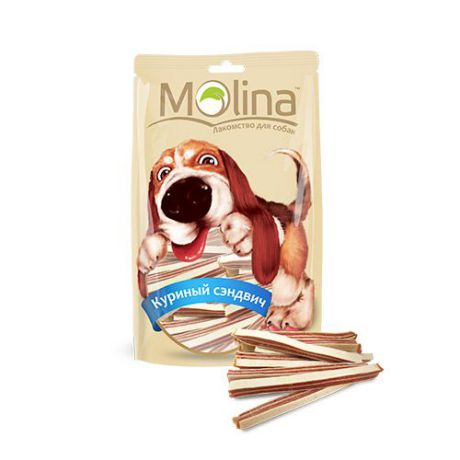 Лакомство для собак MOLINA Куриный сэндвич 80г