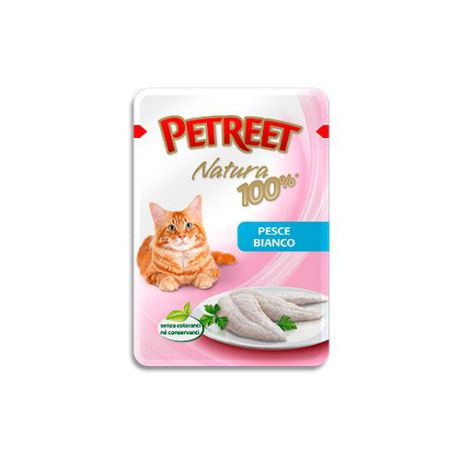 Корм для кошек PETREET Белая рыба пауч 85г