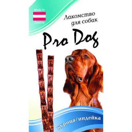 Лакомство для собак PRO DOG Лакомые палочки с курицей и индейкой (3штх12г) 36г