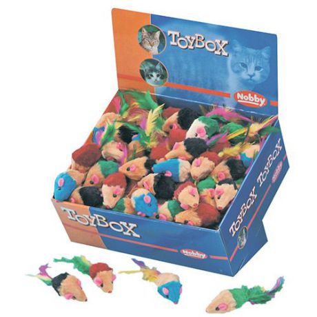 Игрушка для кошек NOBBY Мышка с перьями 5см (140)