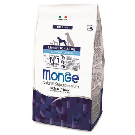Корм для щенков MONGE Dog Medium корм для щенков средних пород сух. 3кг