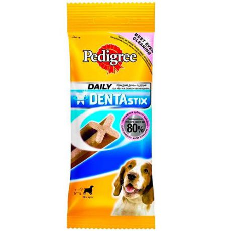 Лакомство для собак Pedigree (Педигри) Denta Stix для ухода за зубами для средних и крупных пород 180г