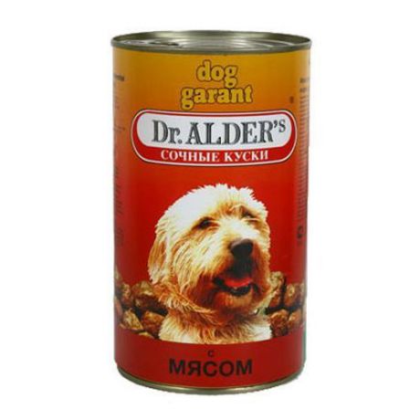 Корм для собак DR. ALDER`S Дог Гарант сочные кусочки в соусе Говядина конс. 1230г