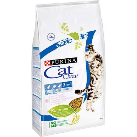 Корм для кошек CAT CHOW FELINE 3 в 1 сух. 15кг