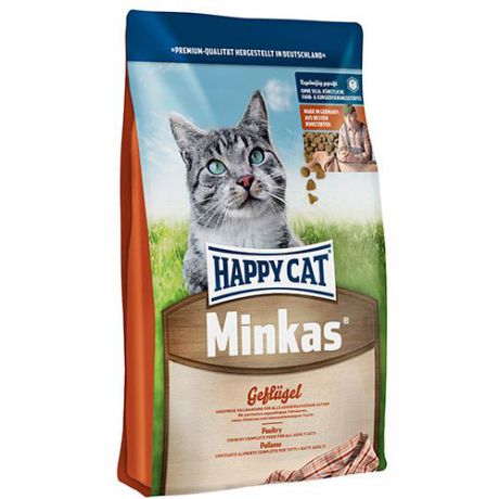 Корм для кошек HAPPY CAT Minkas с птицей сух.10кг
