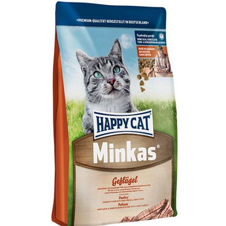 Корм для кошек HAPPY CAT Minkas с птицей сух.1,5кг