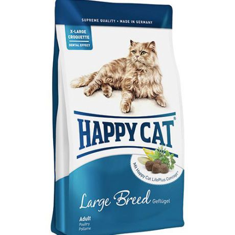 Корм для кошек HAPPY CAT XL Fit & Well для крупных пород Птица,ягненок,яйца сух.4кг