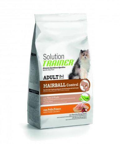Корм для кошек TRAINER Solution Hairball для выведения шерсти сух. 1,5кг