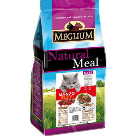 Корм для кошек MEGLIUM для стерилизованных, говядина, курица сух. 1,5кг