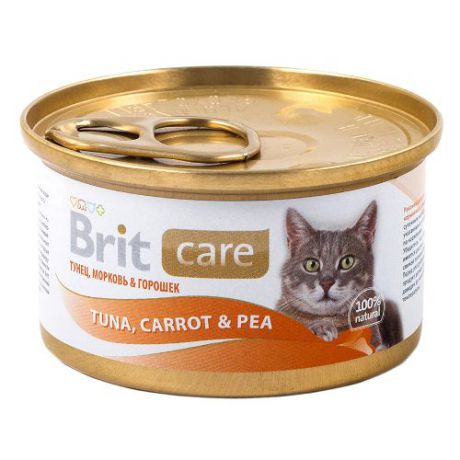 Корм для кошек BRIT Care Тунец, морковь, горошек конс. 80г