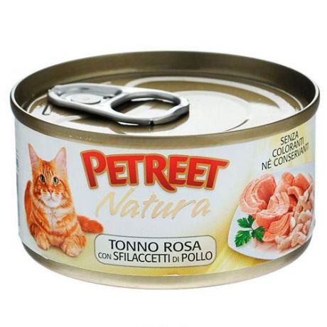 Корм для кошек PETREET Куриная грудка, тунец конс. 70г
