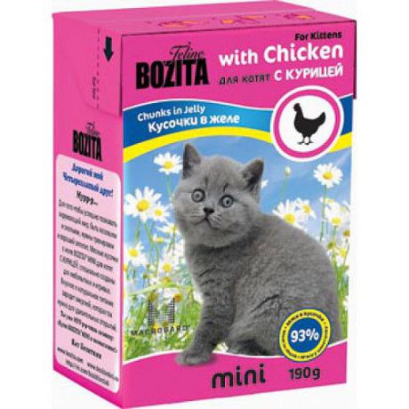 Корм для котят BOZITA MINI 2106 кусочки в желе с Курицей конс. 190г