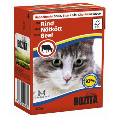 Корм для кошек BOZITA Кусочки в соусе с говядиной конс.370г
