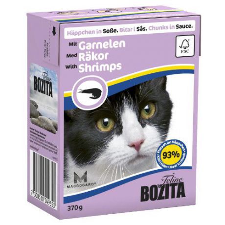 Корм для кошек BOZITA Кусочки в соусе с креветками конс.370г