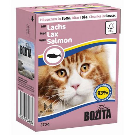 Корм для кошек BOZITA Кусочки в соусе с лососем конс.370г