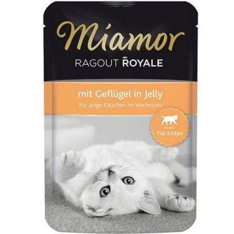 Корм для котят MIAMOR Королевское рагу печень дом.птицы конс. 100г