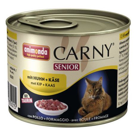 Корм для кошек ANIMONDA Carny Senior для стареющих кошек курица, сыр конс. 200г