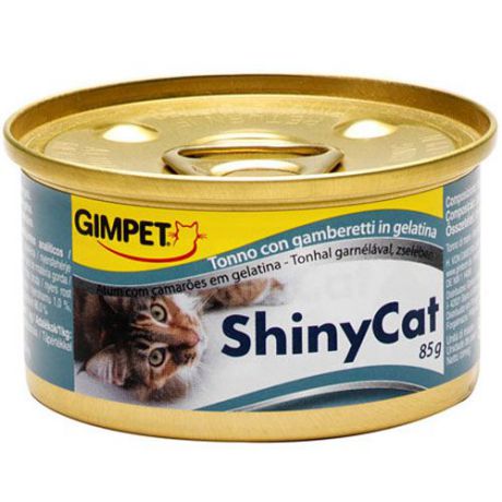 Корм для кошек GIMPET Shiny Cat, Тунец, креветки конс.70г