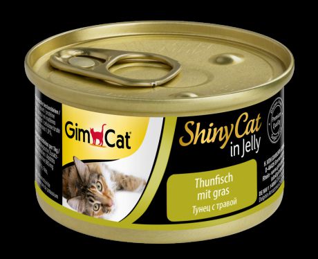 Корм для кошек GIMPET Shiny Cat, Тунец, травка конс.70г