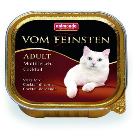 Корм для кошек ANIMONDA Vom Feinsten Adult коктейль из разных сортов мяса конс. 100г