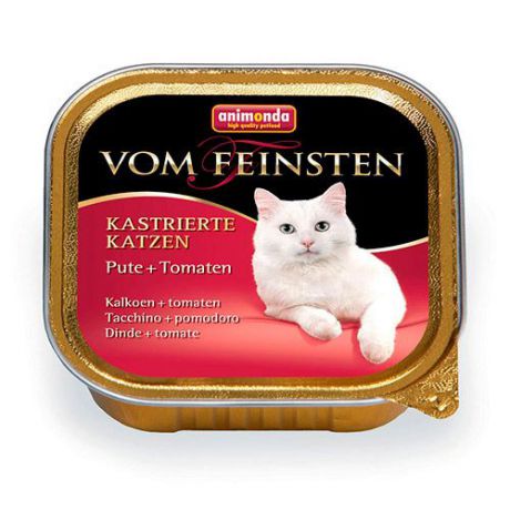 Корм для кошек ANIMONDA Vom Feinsten для кастрированных кошек индейка, томаты конс. 100г