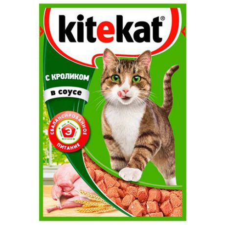 Корм для кошек Kitekat кролик в соусе конс. пауч 85г
