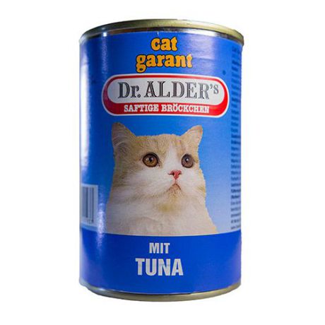 Корм для кошек DR. ALDER`S Cat Garant сочные кусочки в соусе, тунец конс. 415г
