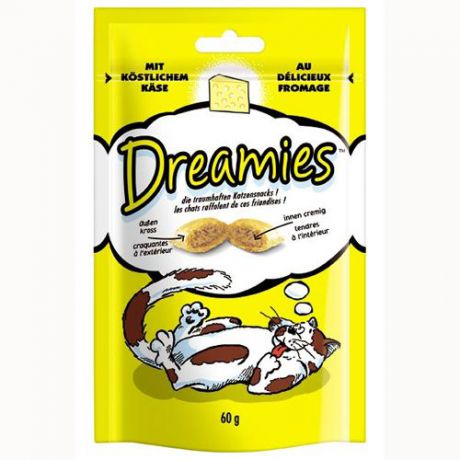 Лакомство для кошек DREAMIES лакомые подушечки с сыром 60г