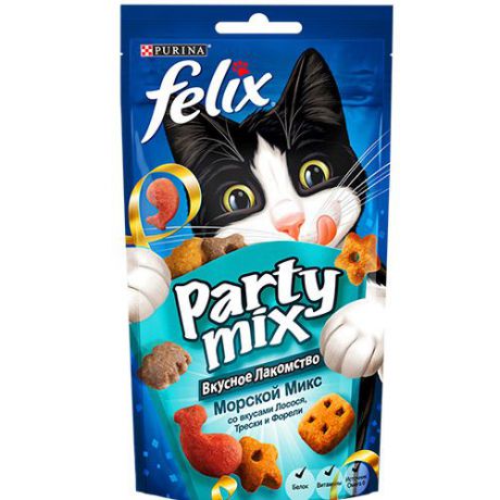 Лакомство для кошек FELIX (Феликс) Party mix Морской Микс 60г