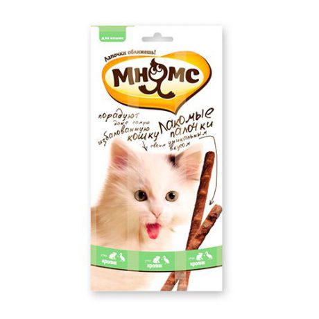 Лакомство для кошек МНЯМС Pro Pet Лакомые палочки с уткой и кроликом 13,5см 5г*3шт