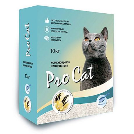 Наполнитель для кошачьего туалета PRO CAT Vanilla из экстра белой глины 10кг