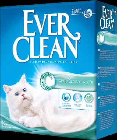 Наполнитель для кошачьего туалета EVER CLEAN Aqua Breeze комкующийся, аромат Морской бриз 10кг