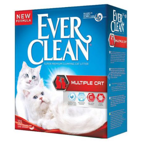 Наполнитель для кошачьего туалета EVER CLEAN Multiple Cat комкующийся для нескольких кошек 6кг