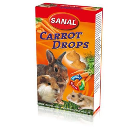 SANAL Дропсы для грызунов Carrot Drops (морковь + Вит. С) 45г
