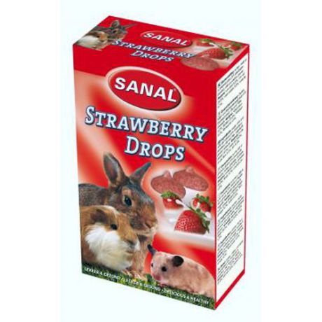 SANAL Дропсы для грызунов Strawberry Drops (клубника) 45г