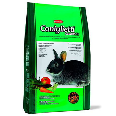 Корм для грызунов PADOVAN GRANDMIX coniglietti комплексный основной для декор.кроликов сух. 3кг
