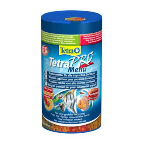 Корм для рыб TETRA PRO Menue для всех видов рыб, 4 вида мелких хлопьев 250мл