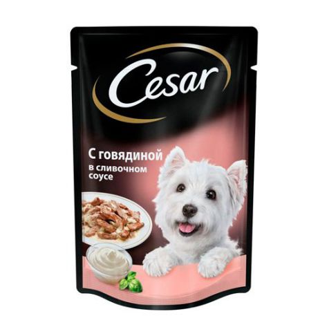 Корм для собак CESAR говядина в сливочном соусе конс. пауч 100г