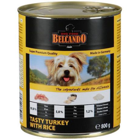 Корм для собак BELCANDO Индейка, рис конс. 800г