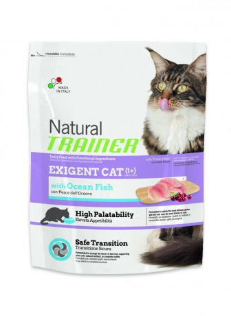 Корм для кошек TRAINER Natural Exigent Cat для привередливых, океаническая рыба сух. 300г