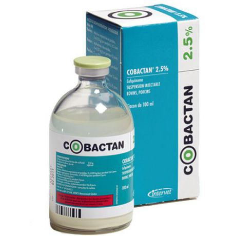 INTERVET Кобактан-2,5% Антибактериальный препарат широкого спектра действия для животных 50мл
