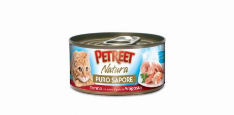 Корм для кошек PETREET кусочки тунца с сурими со вкусом лобстера в рыбном супе конс. 70г