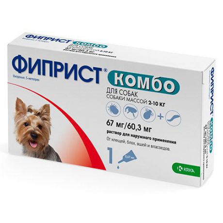 KRKA Фиприст для собак 2-10кг Комбо 0,67мл 1 пипетка