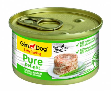 Корм для собак GIMBORN Pure Delight цыпленок с ягненком конс. 85г