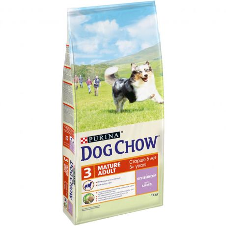 Корм для собак DOG CHOW от 5 лет, ягненок сух. 14кг