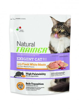 Корм для кошек TRAINER Natural Exigent Cat для привередливых, свежее белое мясо сух. 300г